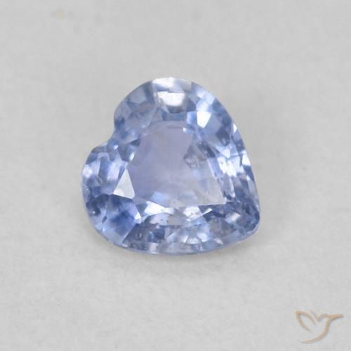 0.30ct Natural Celeste Zafiro, Corazón, VS