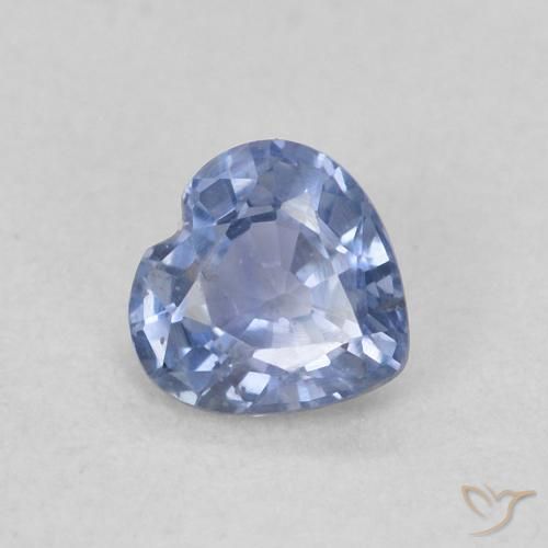 Zafiro Azul violeta claro natural de 0.37 ct, Corazón, VS