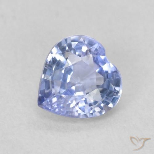 0.43ct Natural Azul púrpura claro Zafiro, Corazón, VS