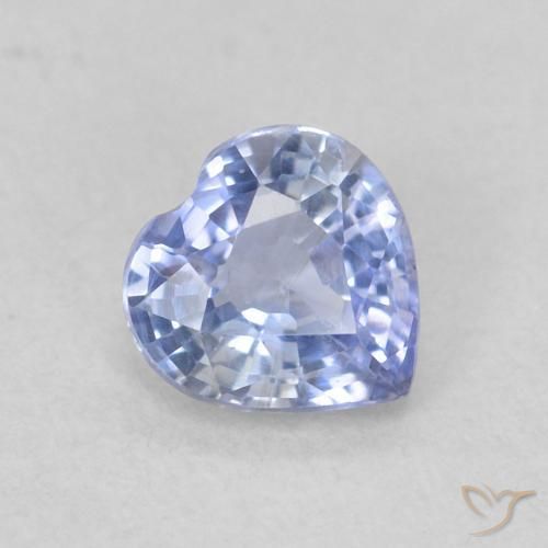 Zafiro Azul púrpura claro natural de 0.43 ct, Corazón, VS