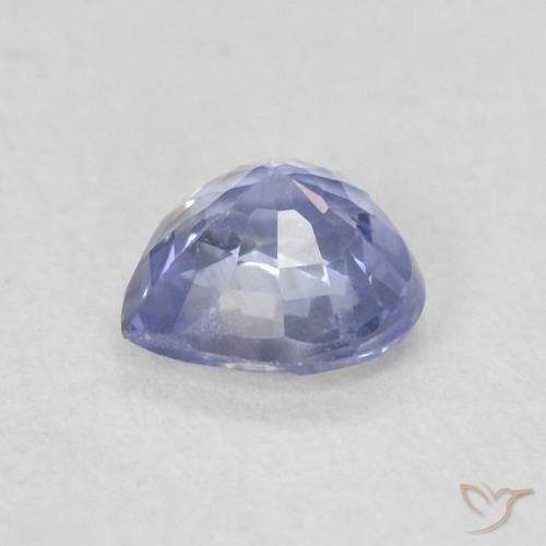 Zafiro Azul púrpura claro natural de 0.43 ct, Corazón, VS