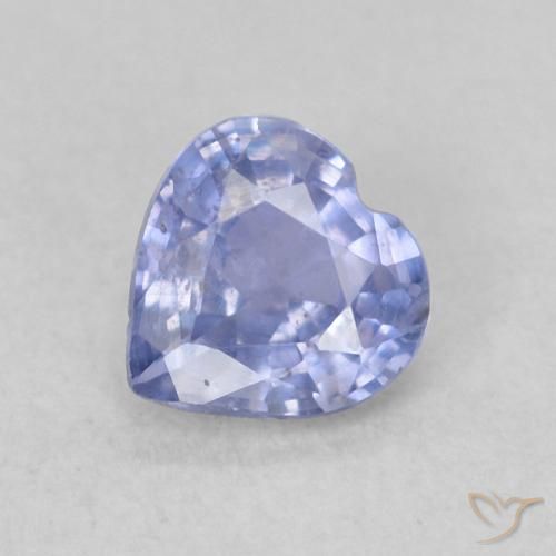 0.42ct Natural Azul claro Zafiro, Corazón, VS