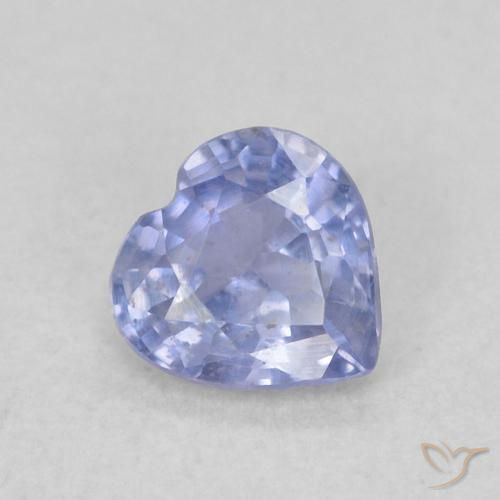 Zafiro Azul claro natural de 0.42 ct, Corazón, VS