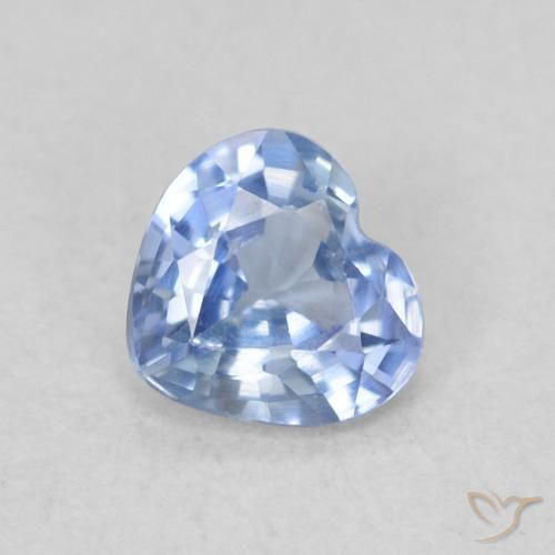 Zafiro Azul claro natural de 0.39 ct, Corazón, VS