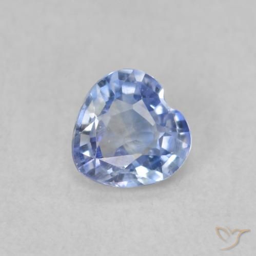 0.41ct Natural Azul pastel Zafiro, Corazón, VS