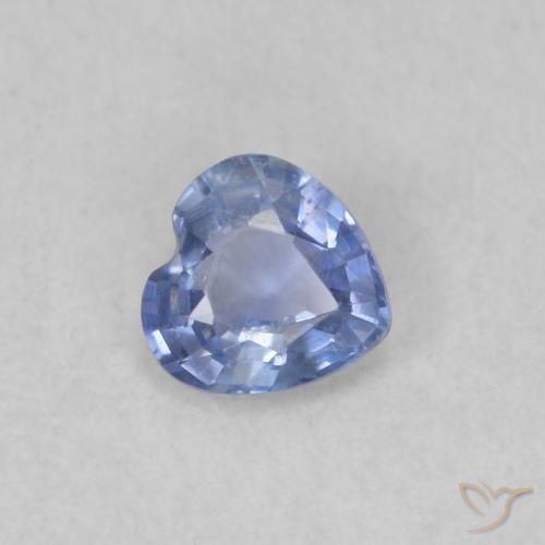 0.31ct Natural Celeste Zafiro, Corazón, VS