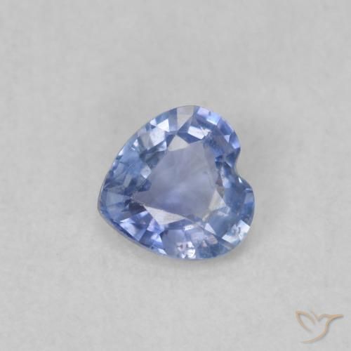 Zafiro Celeste natural de 0.31 ct, Corazón, VS