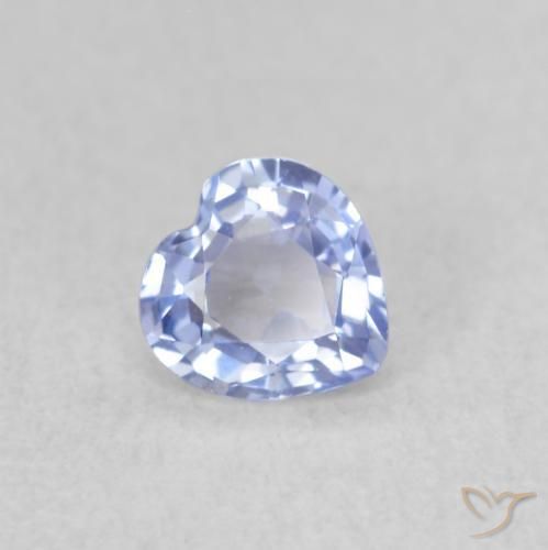 Zafiro Azul pastel natural de 0.37 ct, Corazón, VS