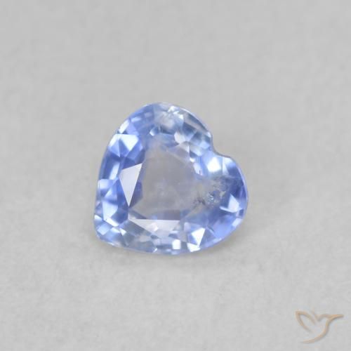 Zafiro Azul pastel natural de 0.35 ct, Corazón, VS
