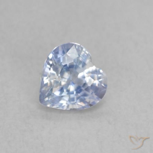0.42ct Natural Blanco azulado Zafiro, Corazón, VS