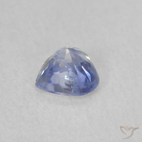 Zafiro Blanco azulado natural de 0.42 ct, Corazón, VS