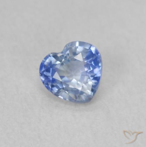 Zafiro Azul pastel natural de 0.36 ct, Corazón, VS