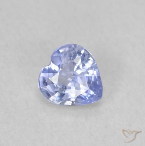 Zafiro Azul pastel natural de 0.38 ct, Corazón, VS