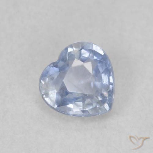 0.50ct Natural Azul muy claro Zafiro, Corazón, VS