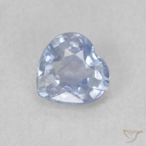 Zafiro Azul muy claro natural de 0.50 ct, Corazón, VS