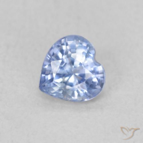 0.36ct Natural Azul pastel Zafiro, Corazón, VVS-VS
