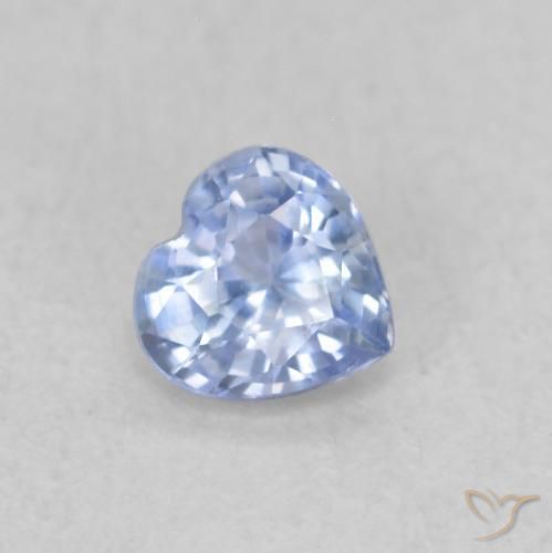 Zafiro Azul pastel natural de 0.36 ct, Corazón, VVS-VS