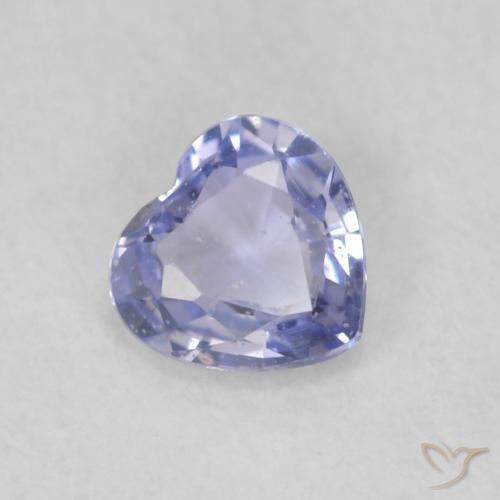 Zafiro Azul pastel natural de 0.37 ct, Corazón, VS