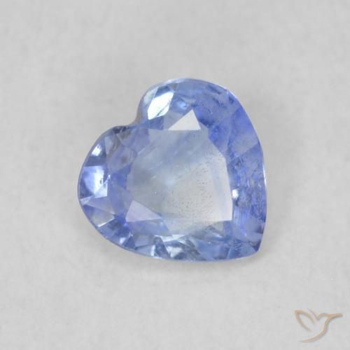 Zafiro Azul pastel natural de 0.32 ct, Corazón, VS