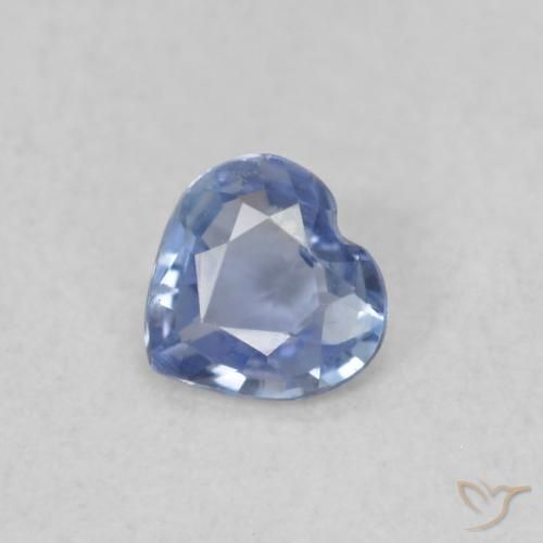 0.22ct Natural Azul púrpura claro Zafiro, Corazón, VS