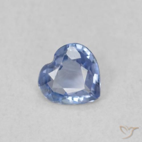 Zafiro Azul púrpura claro natural de 0.22 ct, Corazón, VS