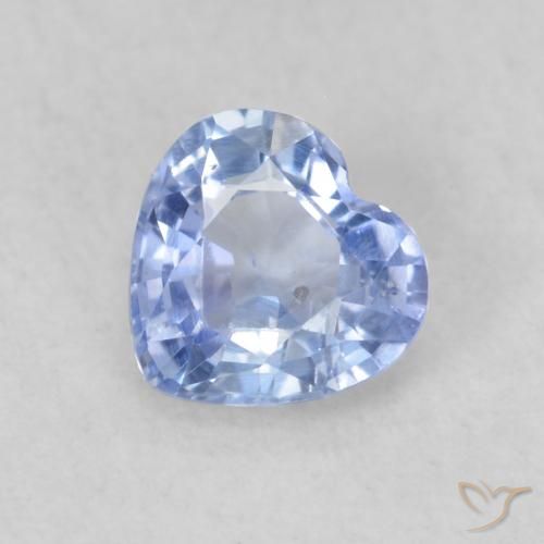 0.49ct Natural Azul pastel Zafiro, Corazón, VS