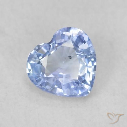 Zafiro Azul pastel natural de 0.49 ct, Corazón, VS