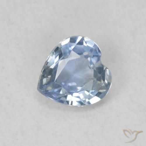 0.33ct Natural Azul claro Zafiro, Corazón, VS
