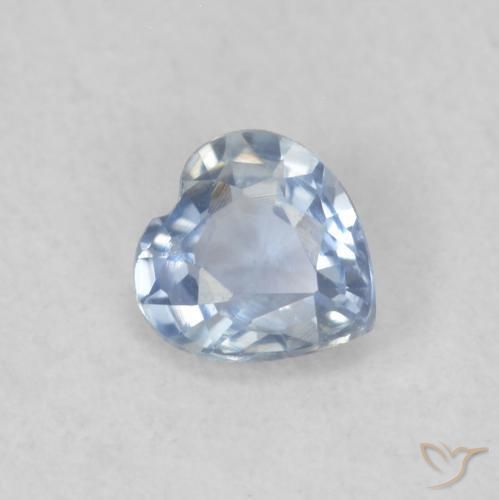 Zafiro Azul claro natural de 0.33 ct, Corazón, VS