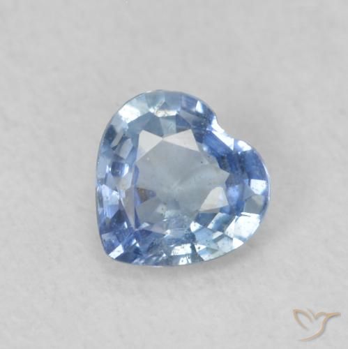 0.38ct Natural Azul pastel Zafiro, Corazón, VS
