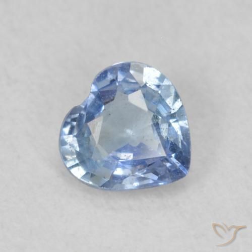Zafiro Azul pastel natural de 0.38 ct, Corazón, VS