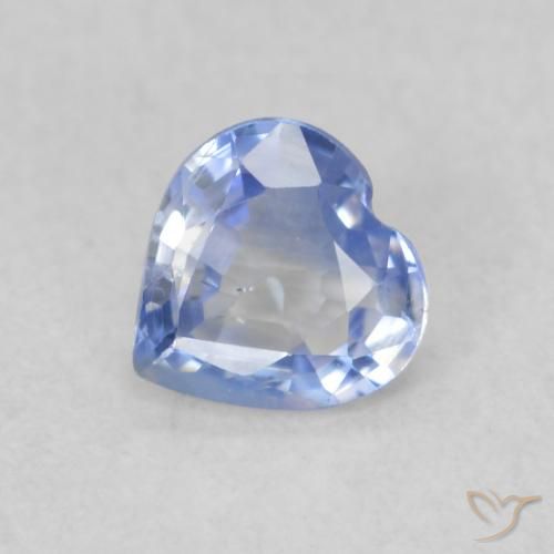 0.38ct Natural Azul pastel Zafiro, Corazón, VS