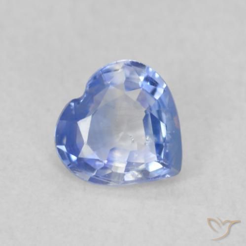 Zafiro Azul pastel natural de 0.38 ct, Corazón, VS
