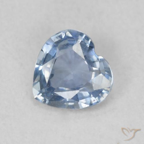 0.44ct Natural Azul claro Zafiro, Corazón, VS