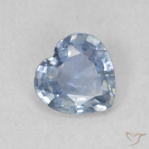 Zafiro Azul claro natural de 0.44 ct, Corazón, VS