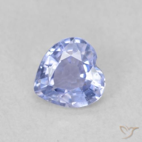 Zafiro Azul claro natural de 0.35 ct, Corazón, VVS-VS
