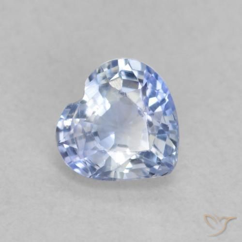 Zafiro Azul pastel natural de 0.44 ct, Corazón, VVS-VS