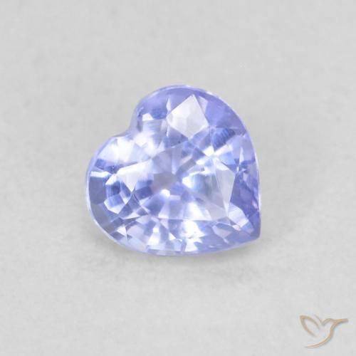 Zafiro Azul claro natural de 0.38 ct, Corazón, VVS-VS