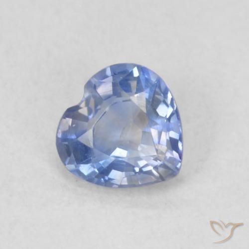 Zafiro Azul oscuro medio natural de 0.36 ct, Corazón, VVS-VS