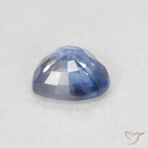 Zafiro Azul oscuro medio natural de 0.36 ct, Corazón, VVS-VS
