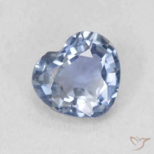 0.42ct Natural Azul violeta claro Zafiro, Corazón, VVS-VS