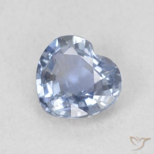 Zafiro Azul violeta claro natural de 0.42 ct, Corazón, VVS-VS
