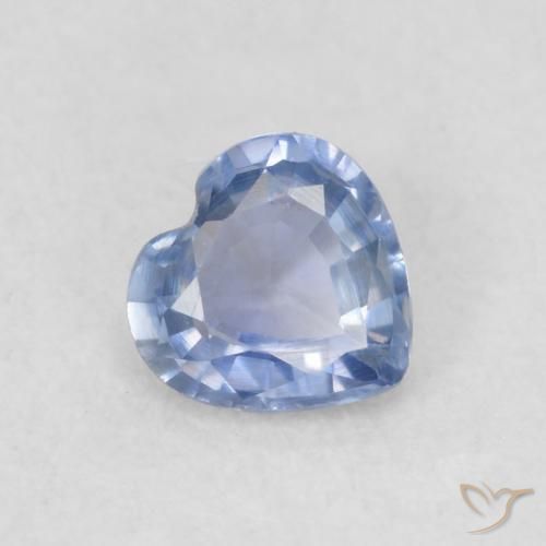 Zafiro Azul púrpura claro natural de 0.32 ct, Corazón, VVS-VS