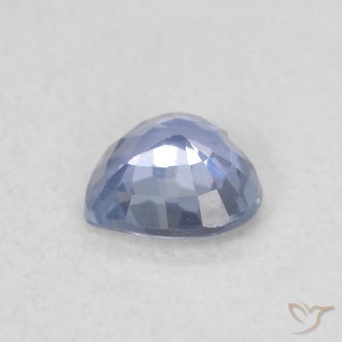 Zafiro Azul púrpura claro natural de 0.32 ct, Corazón, VVS-VS