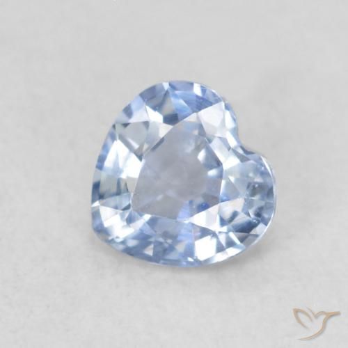 0.40ct Natural Celeste Zafiro, Corazón, VVS-VS