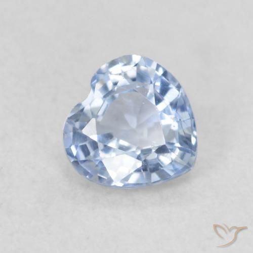 Zafiro Celeste natural de 0.40 ct, Corazón, VVS-VS