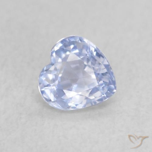 Zafiro Azul pastel natural de 0.36 ct, Corazón, VVS-VS