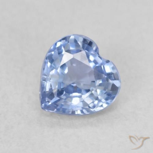 0.43ct Natural Azul claro Zafiro, Corazón, VVS-VS