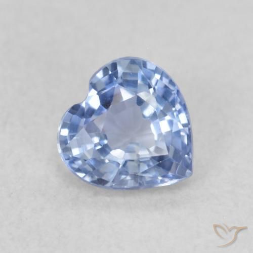 Zafiro Azul claro natural de 0.43 ct, Corazón, VVS-VS