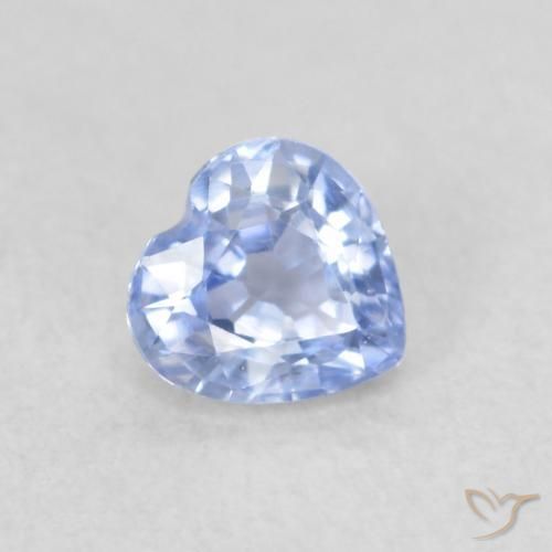 Zafiro Azul pastel natural de 0.35 ct, Corazón, VVS-VS